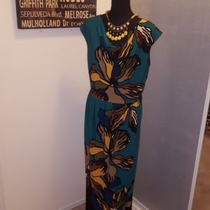 Orchid pattern maxi dress